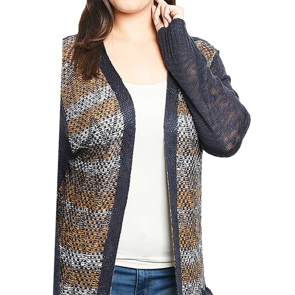 PLUS Knit Maxi Long Belted Duster Sweater Cardigan - Picture 4 of 8